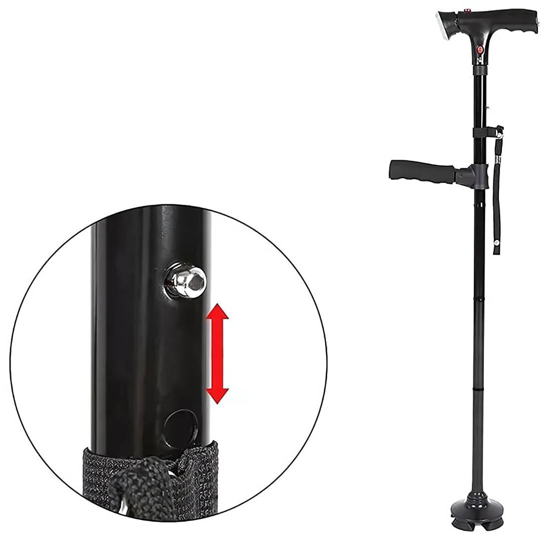 TrailEase Telescoping Cane With LED Light And Alarm