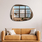 Miroir Nuage En Cadre Bois Doré Avec Design Asymétrique Décalé