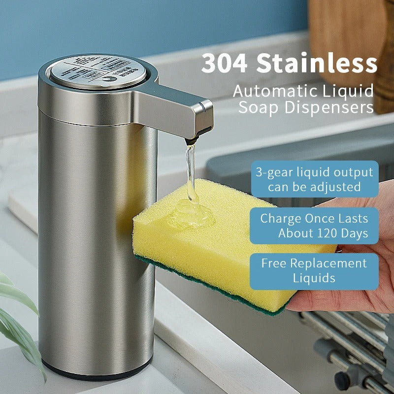 LuminaSteel Stainless Touchless Soap Dispenser In Modern Bathrooms