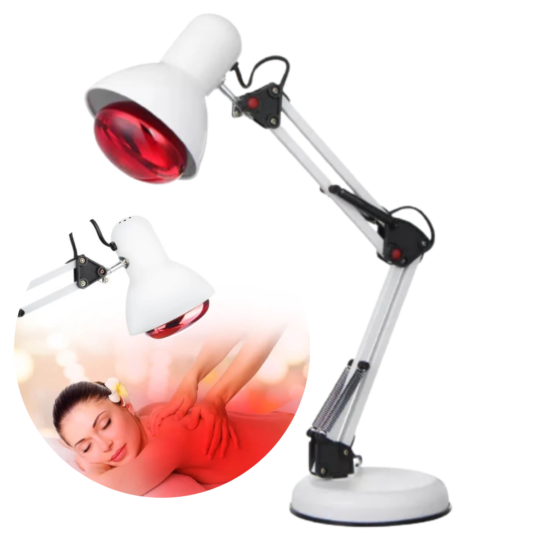 Lampe de thérapie par lumière infrarouge avec support pour soulagement de la douleur et récupération des athlètes