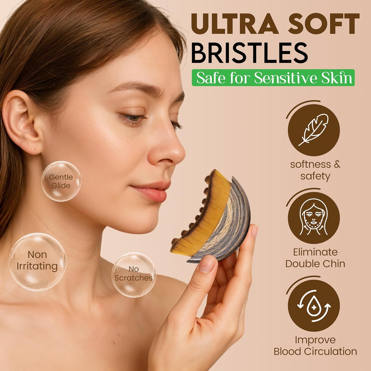 Facial Contouring Brush For Puff Reduction And Lift