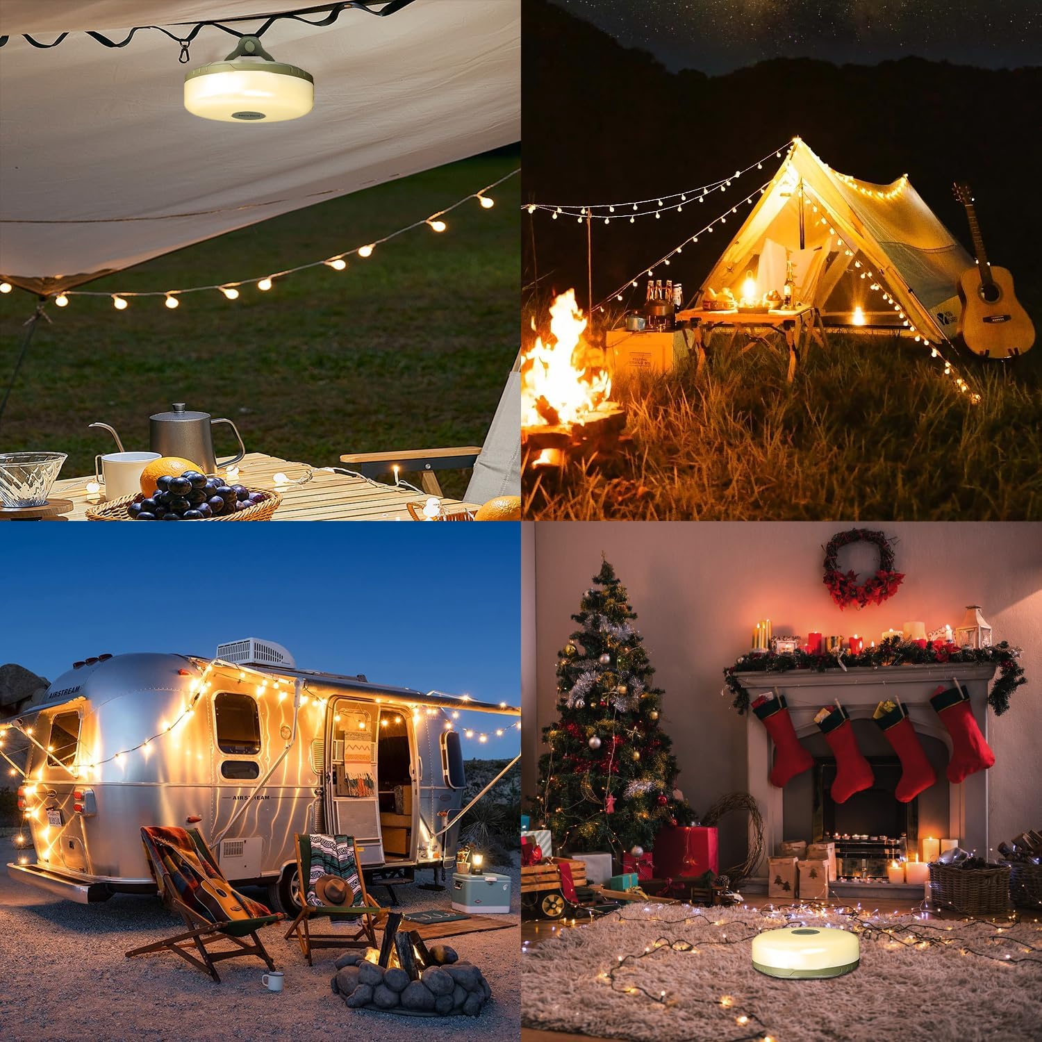 Mångsidig utomhuslampa för camping med åtta ljuslägen för utomhusbruk