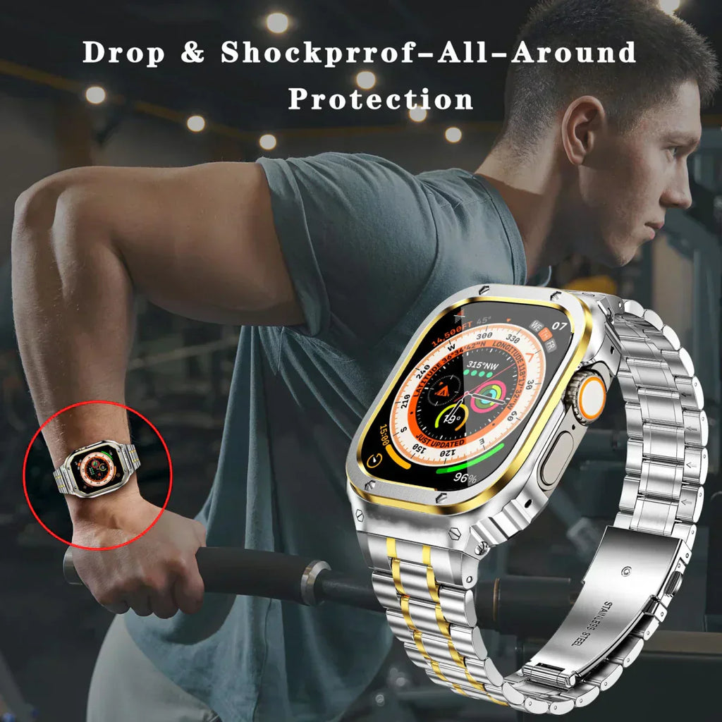 Alera Apple Watch Stainless Steel Band With Protective Case