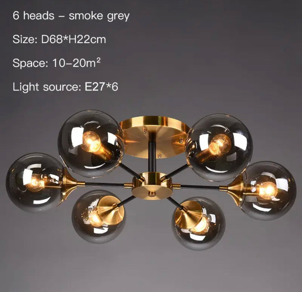 Jade Sphere Glass Globe Ceiling Light for Modern Living Rooms