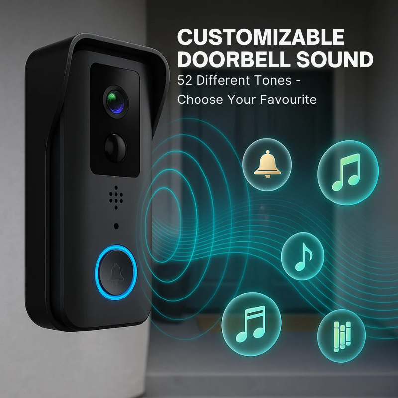 Campanello Wireless NovaGuard 1080P con Telecamera, Visione Giorno e Notte, Nessun Canone Mensile