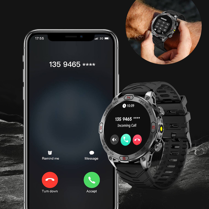 RidgePulse Pro Reloj Inteligente GPS para Exterior con Monitor de Ritmo Cardíaco y Seguimiento de SpO2
