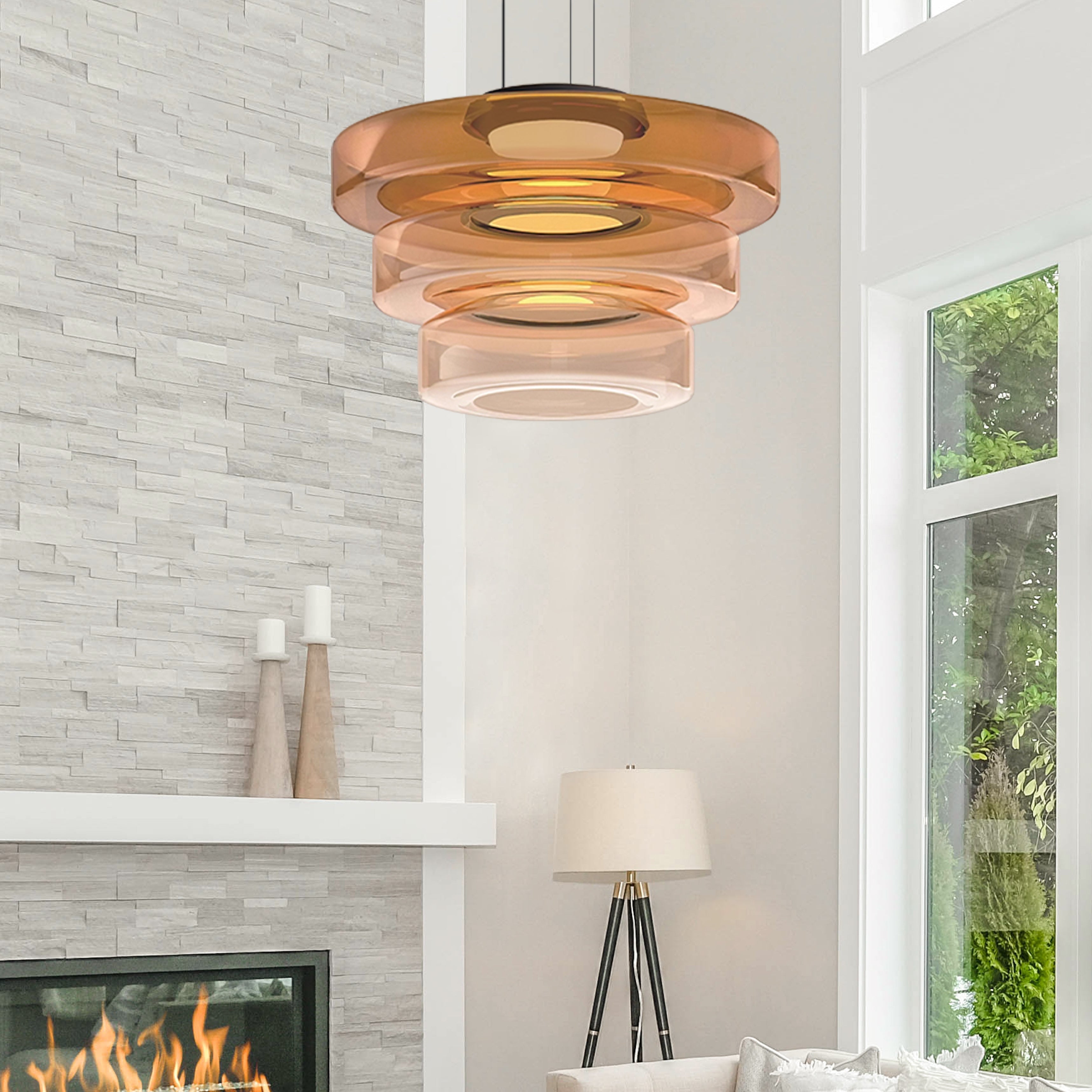 Asteron Pendant Light With Glass Ceiling Lamp In Bauhaus Style