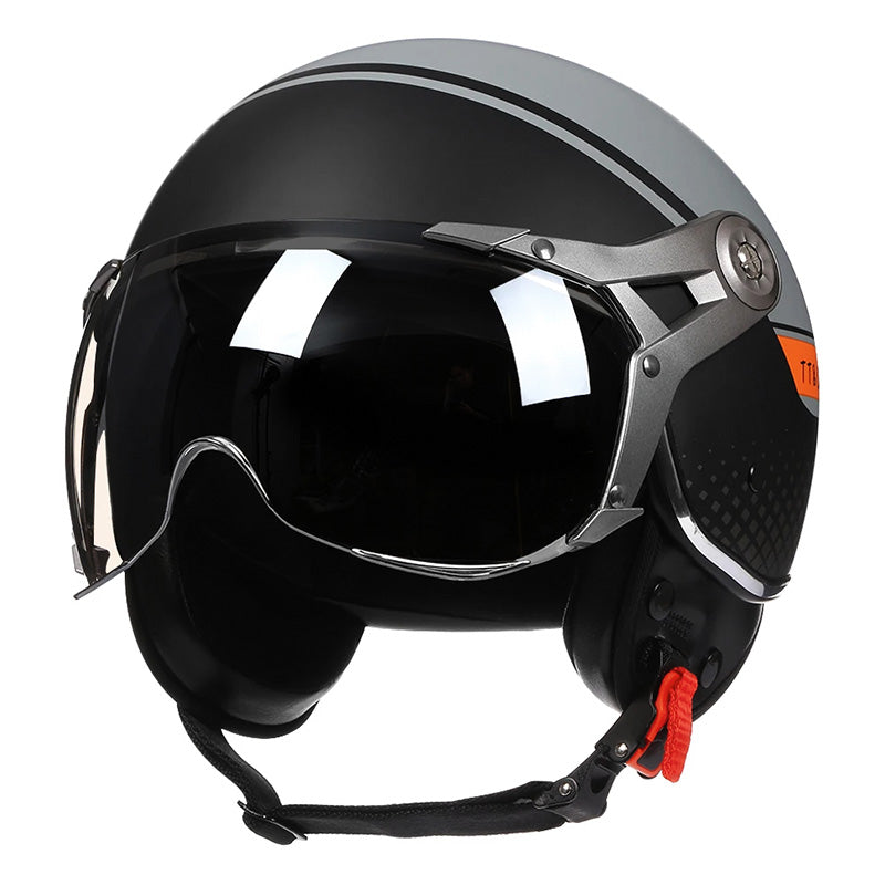 Casco Retro NovaStride con Visiera a Bolle e ABS Leggero