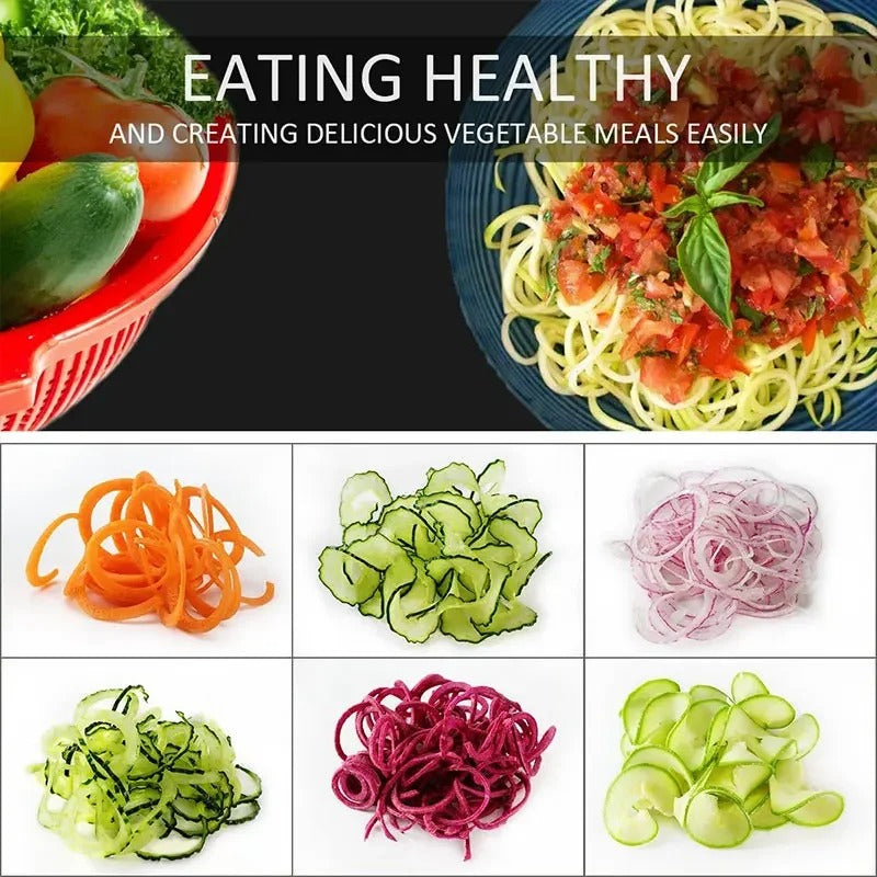 Pemutar Sayur 4-Dalam-1 Dengan Cawan Sedut Untuk Zoodles