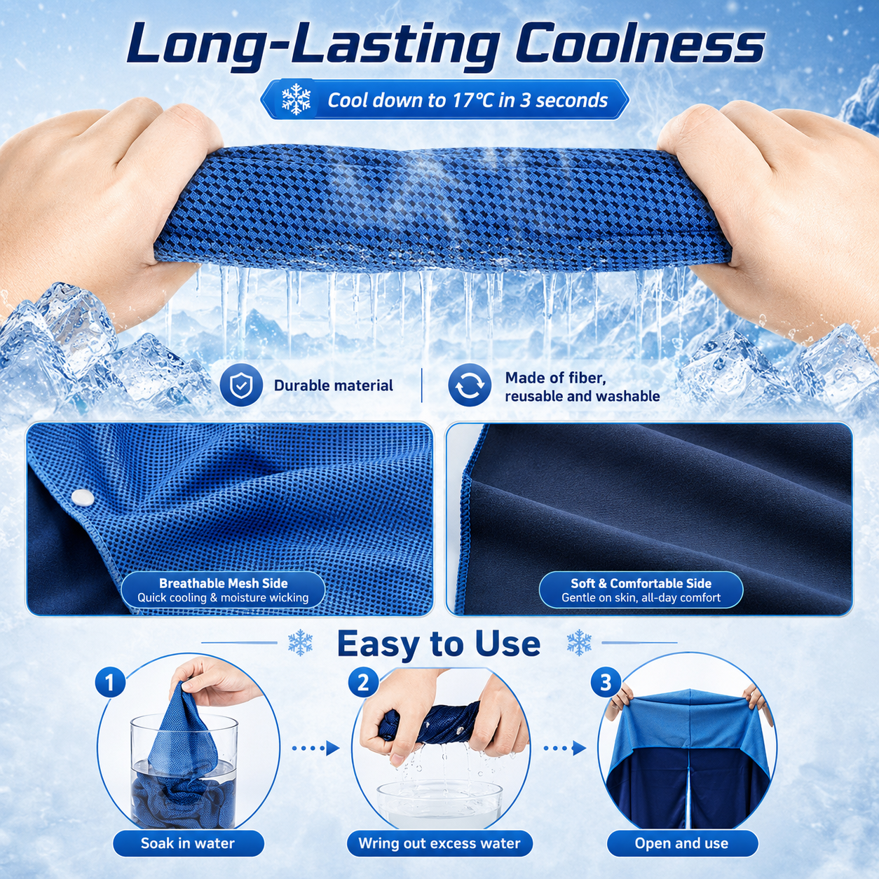 ChillWrap Cooling Towel For Sports And Travel, Instant Cooling For Gym And Outdoors