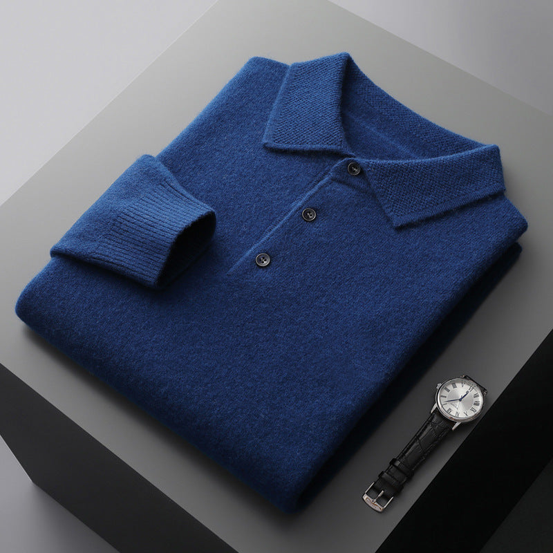 NordicLuxe Cashmere Merino Wool Polo Shirt, Stockholm Style