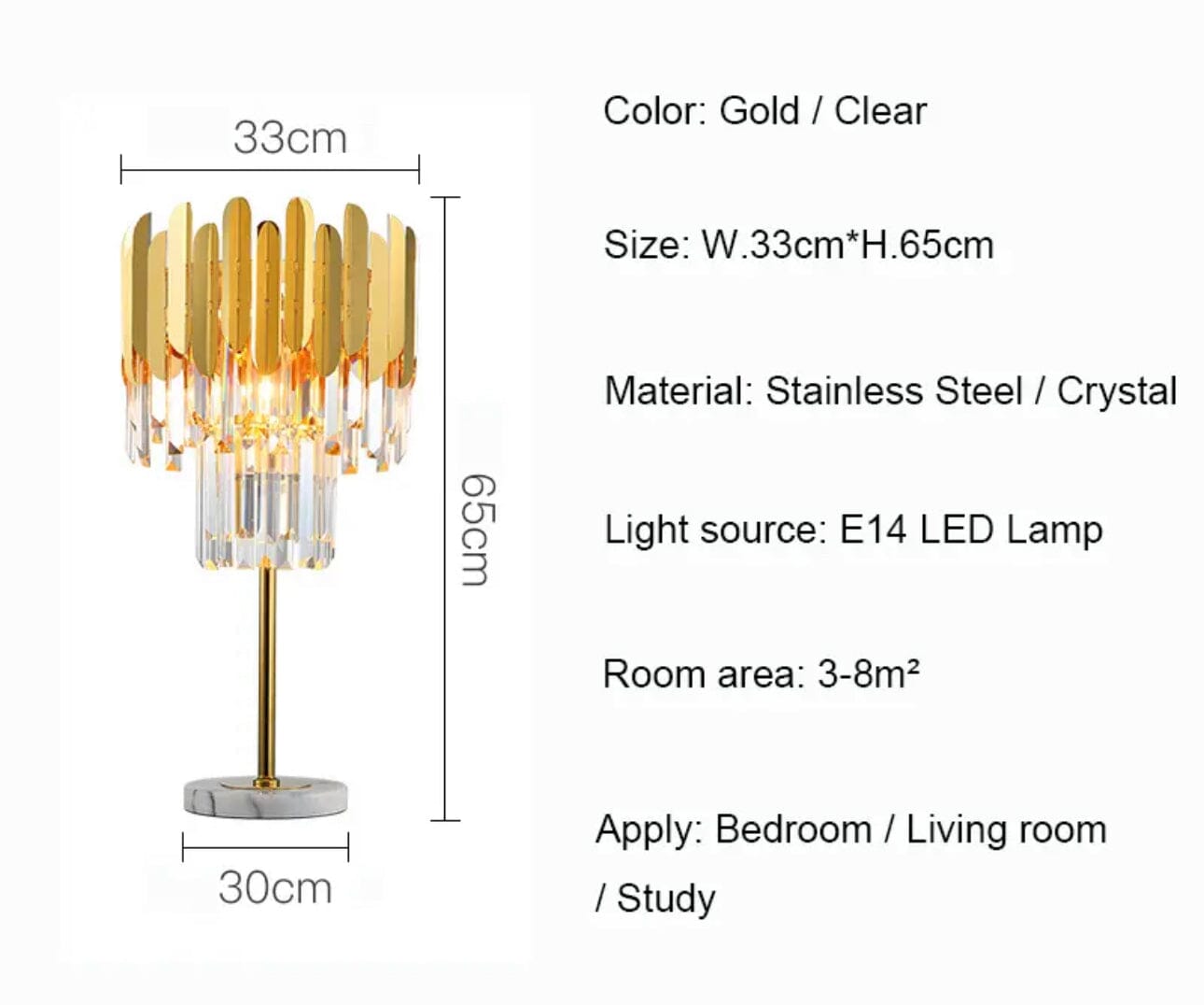 Lampada da terra e da tavolo Elyra Crystal per arredamento contemporaneo