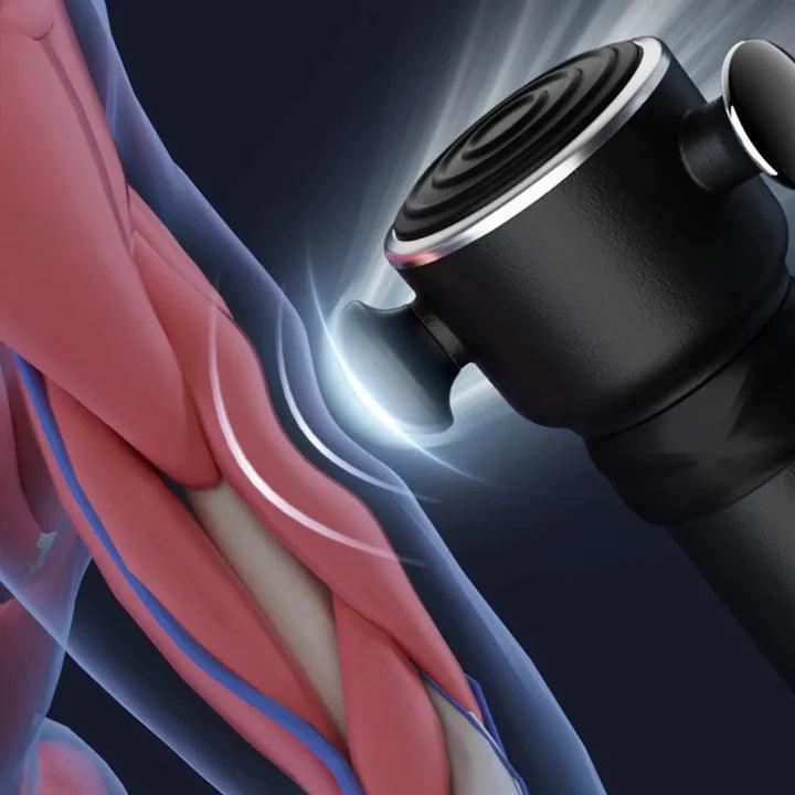 Massageador de Alta Velocidade com Quatro Acessórios a 7500 RPM para Alívio de Corpo Inteiro