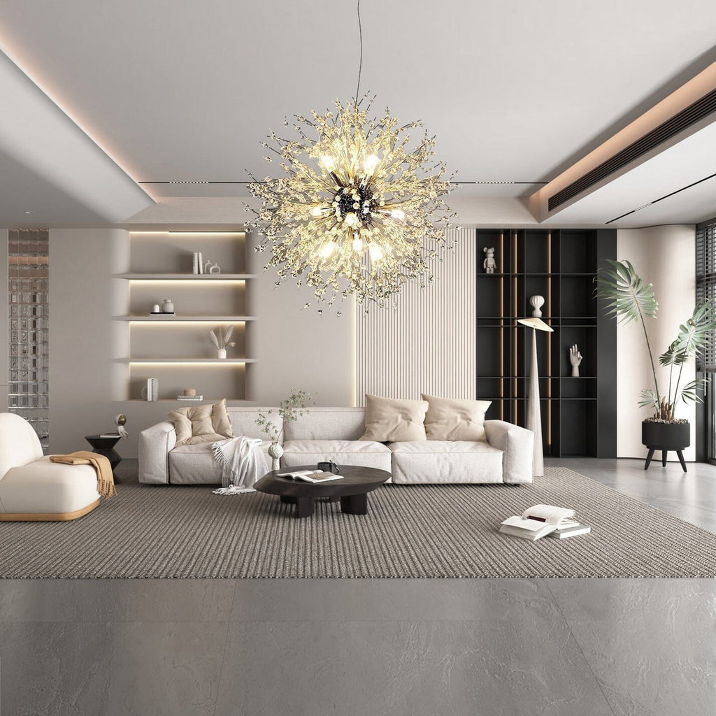 Lampada a sospensione Asterra Crystal Dandelion con pendente a soffitto, lampada moderna