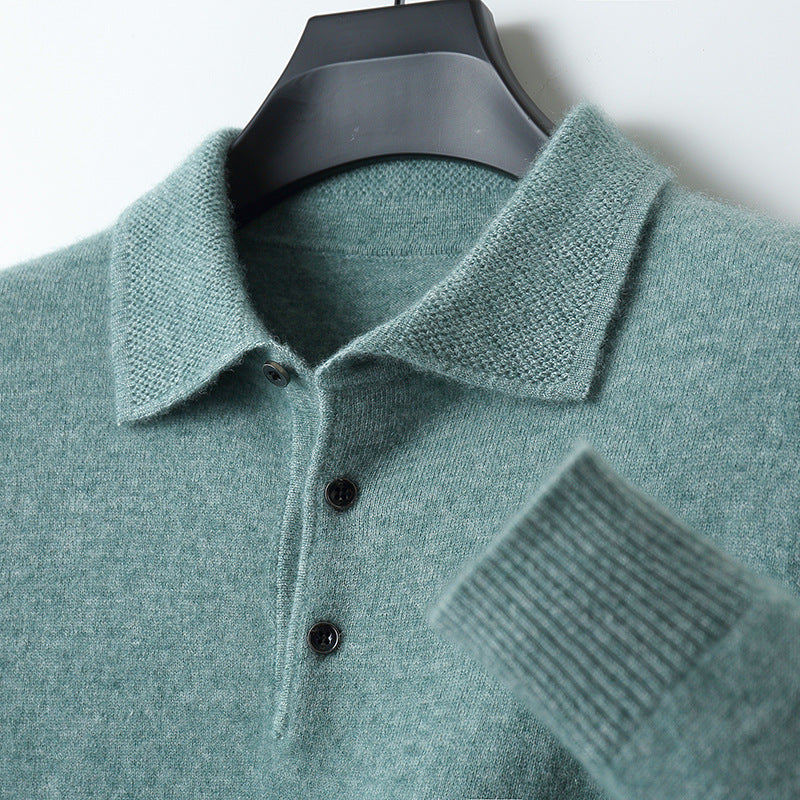 NordicLuxe Cashmere Merino Wool Polo Shirt, Stockholm Style