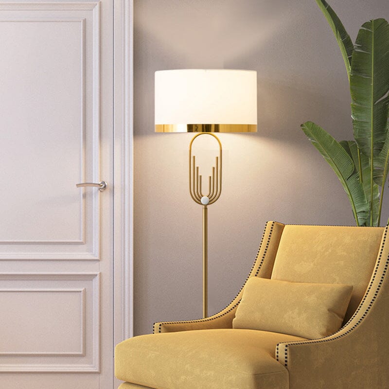Lampada da terra in stile Art Deco con finitura oro Aurelia per interni eleganti