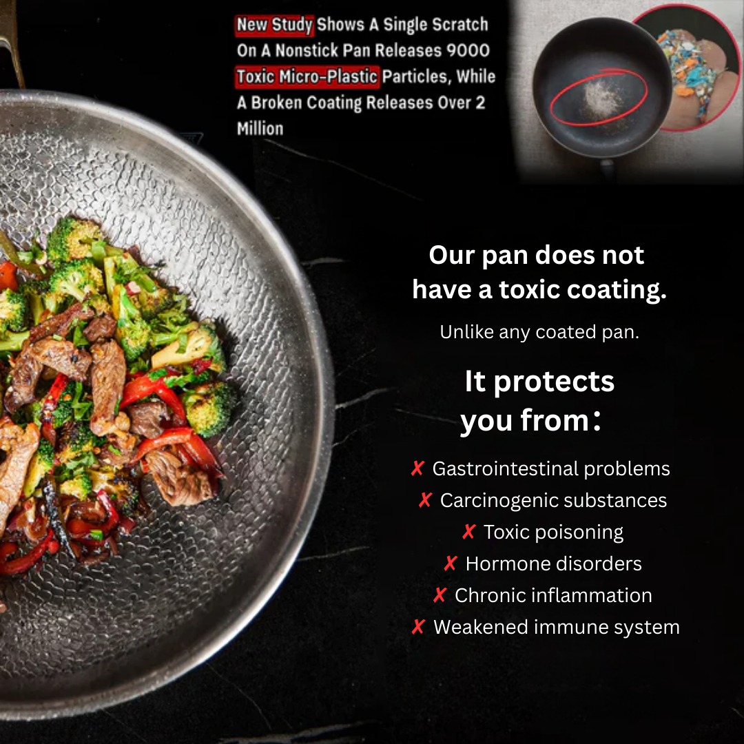 NovaTi No-Coating Frying Pan With Titanium Interior Nonstick