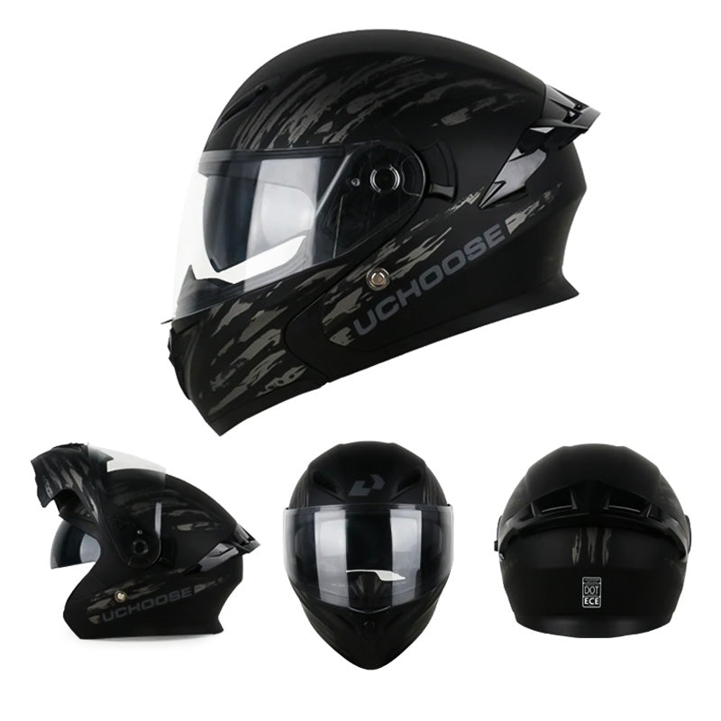 Casco FlipGuard Aprobado por DOT con Doble Lente para Motociclistas