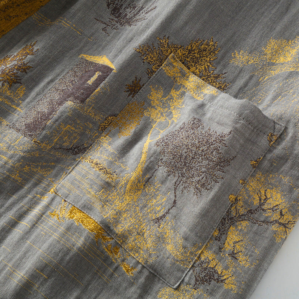 Kimono de détente en coton pur Élégance Rustique pour femmes