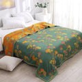 Colcha reversible de jacquard con hojas de ginkgo y ropa de cama de mezcla de algodón ecológico