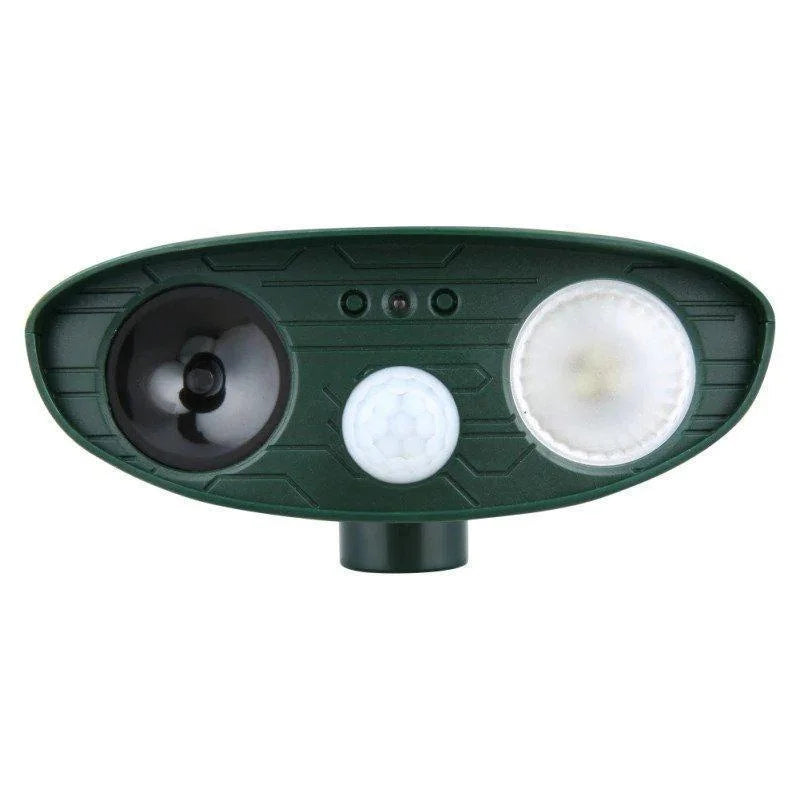 Disuasor de ciervos solar FloraShield con ráfagas ultrasónicas de 2.5 segundos para jardines