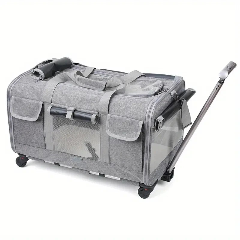 Travel System For Extra Large Pets, Portable With Detachable Trolley And Carrier