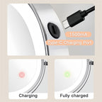 Espejo de Afeitar de Pared Recargable Luxa con Iluminación LED 1X 10X