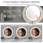Espejo de Afeitar de Pared Recargable Luxa con Iluminación LED 1X 10X