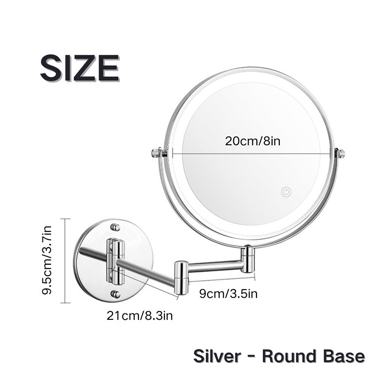 Espejo de Afeitar de Pared Recargable Luxa con Iluminación LED 1X 10X