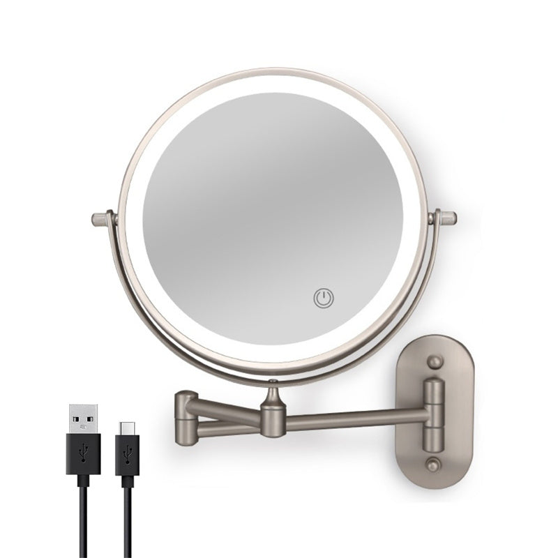 Espejo de Afeitar de Pared Recargable Luxa con Iluminación LED 1X 10X