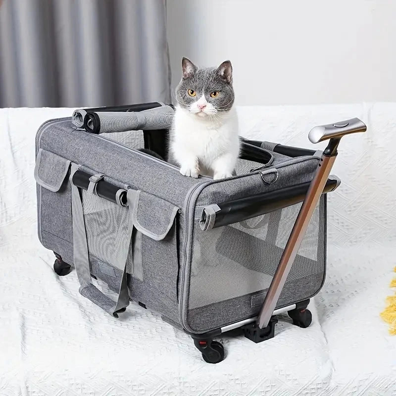 Travel System For Extra Large Pets, Portable With Detachable Trolley And Carrier