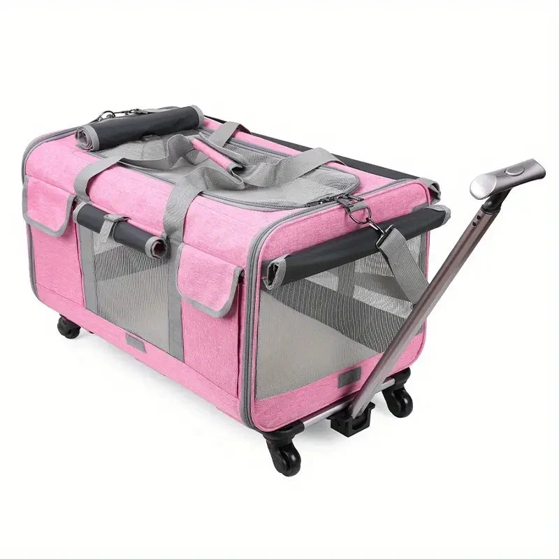 Travel System For Extra Large Pets, Portable With Detachable Trolley And Carrier