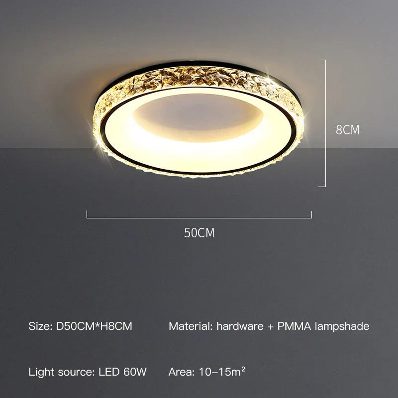 Marlow-kroonluchter met gouden afwerking en ronde kristaldetails
