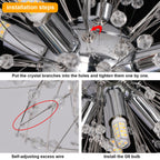 Lampada a sospensione Asterra Crystal Dandelion con pendente a soffitto, lampada moderna