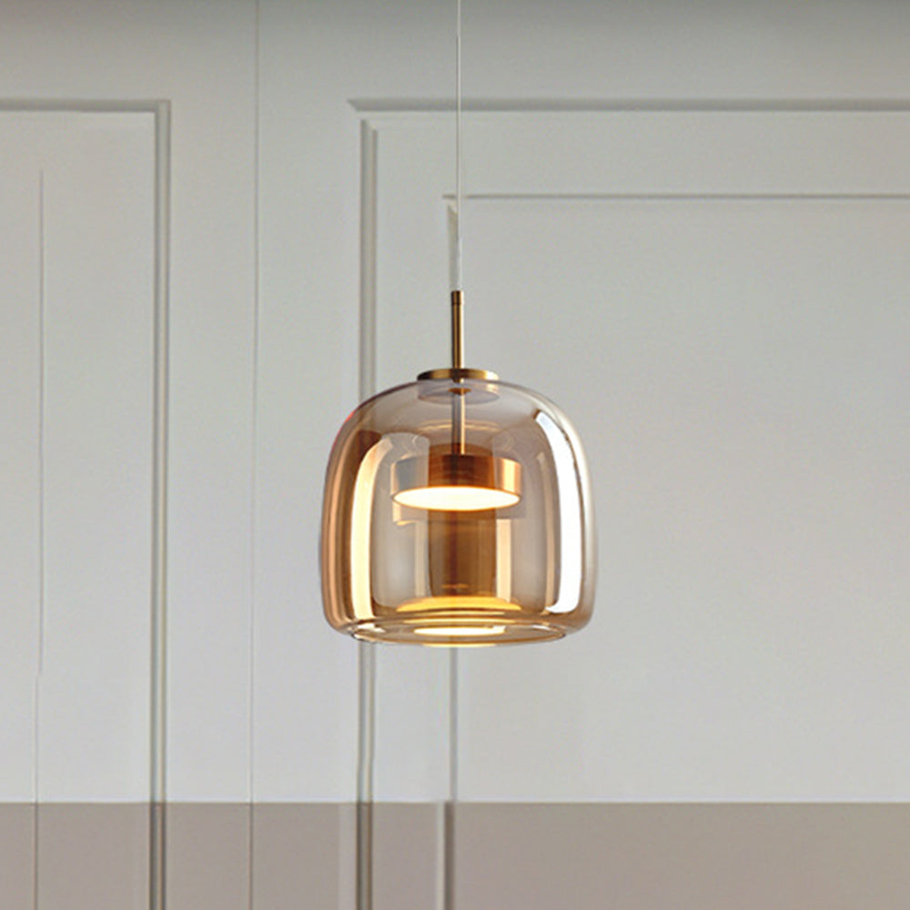 AuroraGold LED vintage -riippuvalaisin kultaisella lasilla