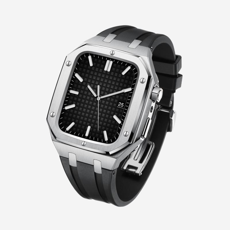 Velori Apple Watch Upgrade Kit Featuring Silicone Band And Steel Case