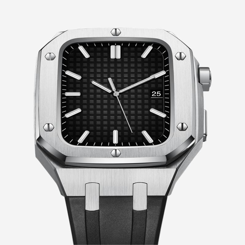 Velori Apple Watch Upgrade Kit Featuring Silicone Band And Steel Case