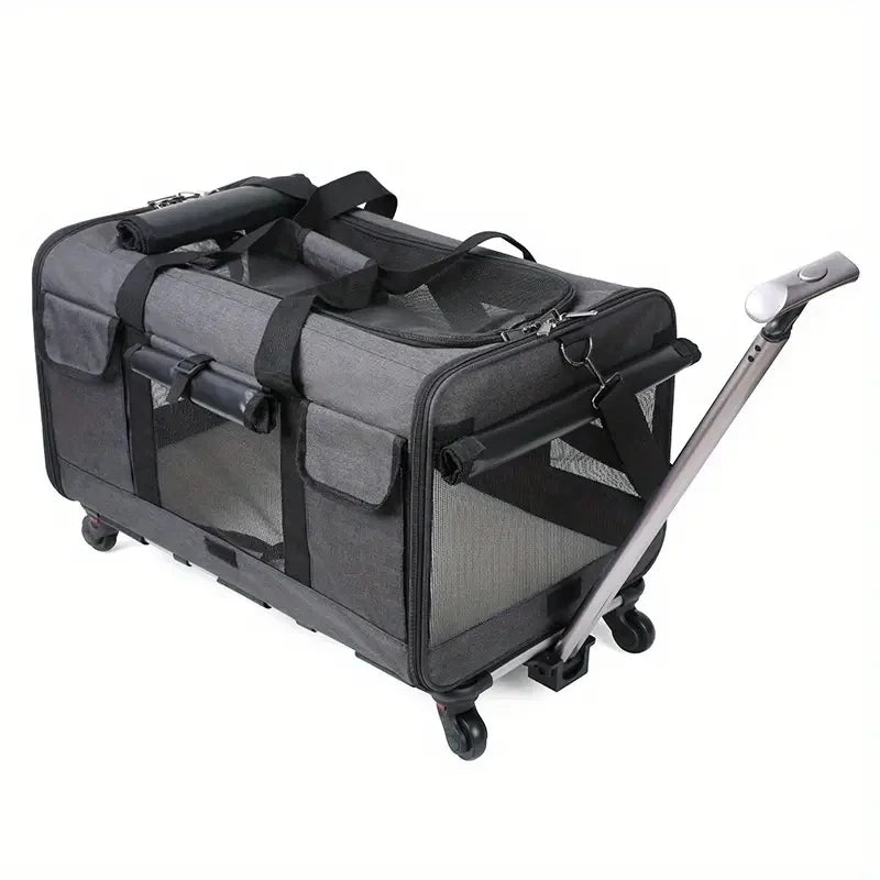 Travel System For Extra Large Pets, Portable With Detachable Trolley And Carrier