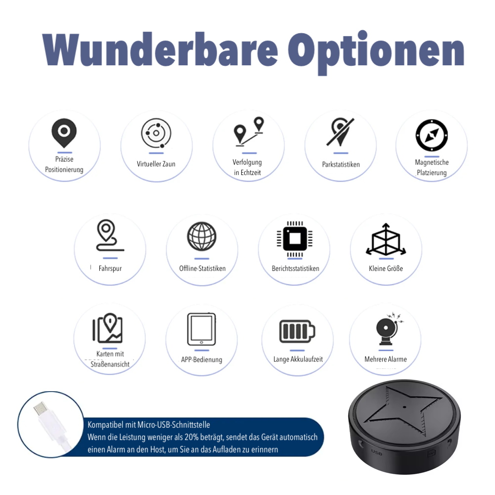 VantaTrace PulseTrack Rastreador GPS Magnético para Vehículos con Monitoreo y Protección contra Robo