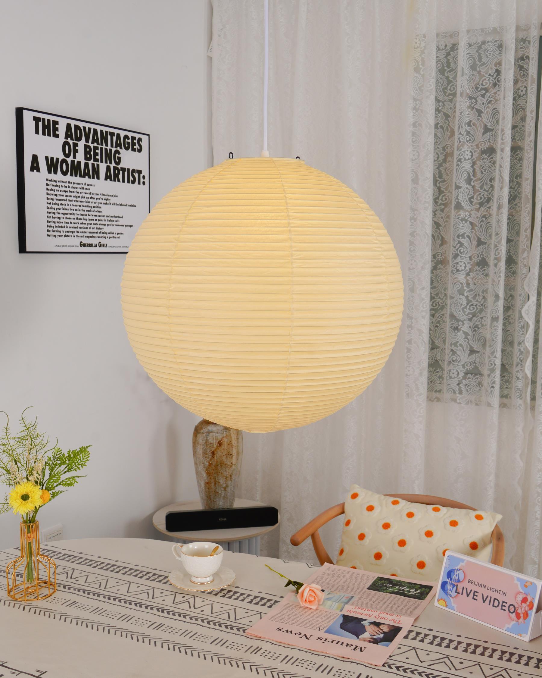 Kirei Studio Akari Inspired Midcentury Pendant Light For Modern Living Spaces