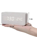 Arvoa Holzwecker mit digitaler Thermometeranzeige