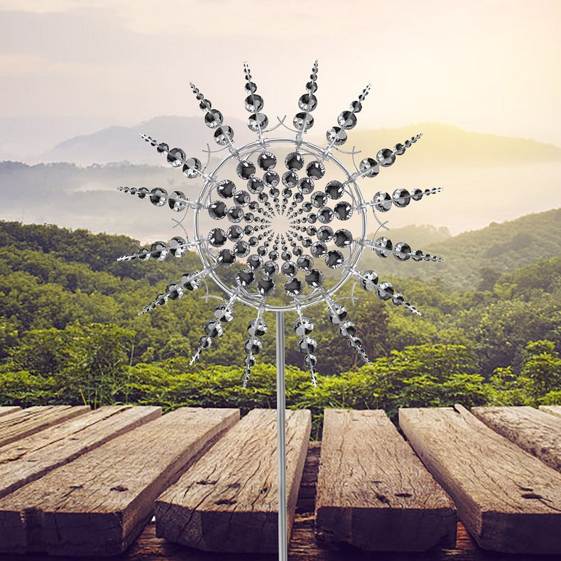 Rust Resistant Kinetic Metal Wind Spinner For Outdoor Garden Decor