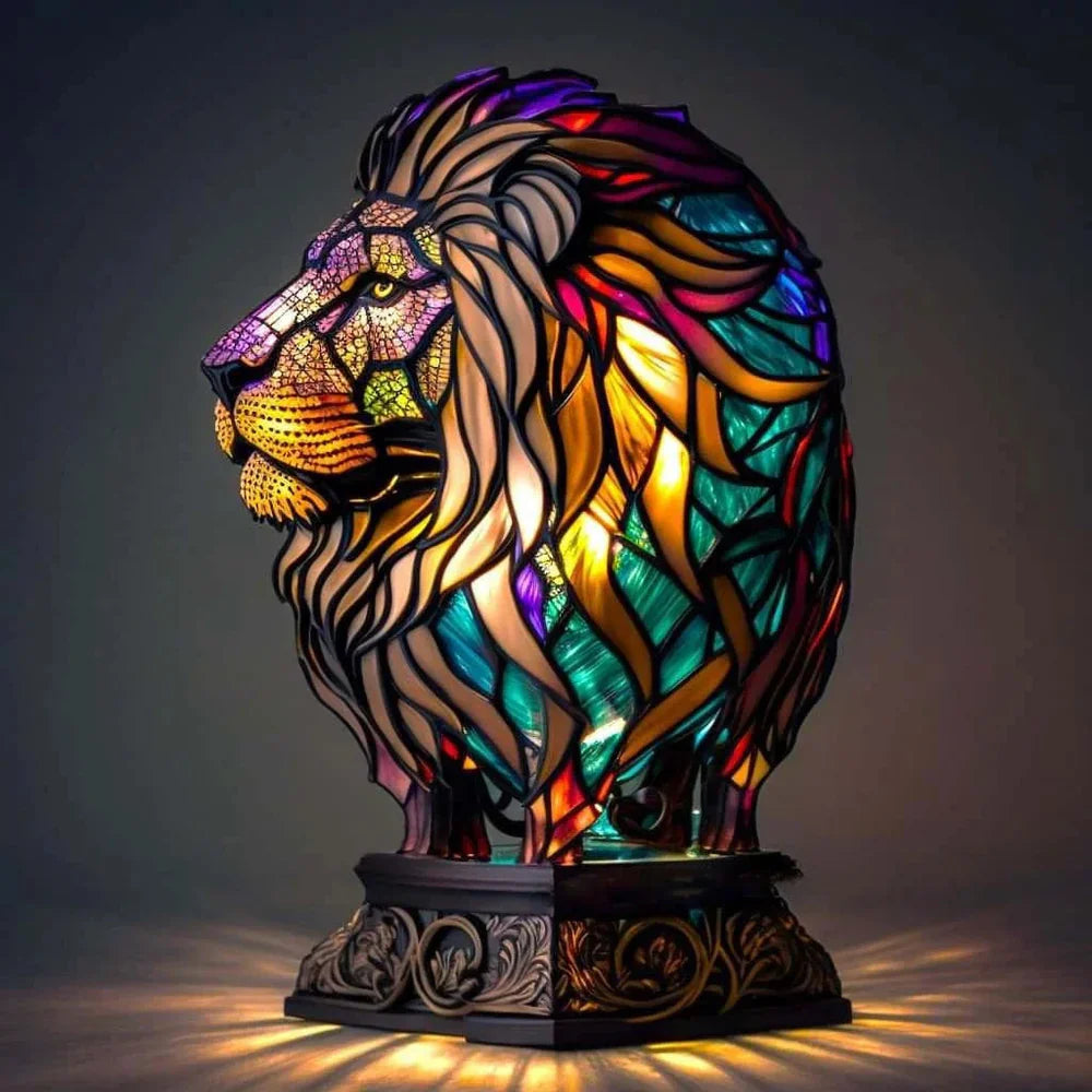 Vitrafauna Buntglas-Motivbeleuchtung mit farbenfroher Illumination