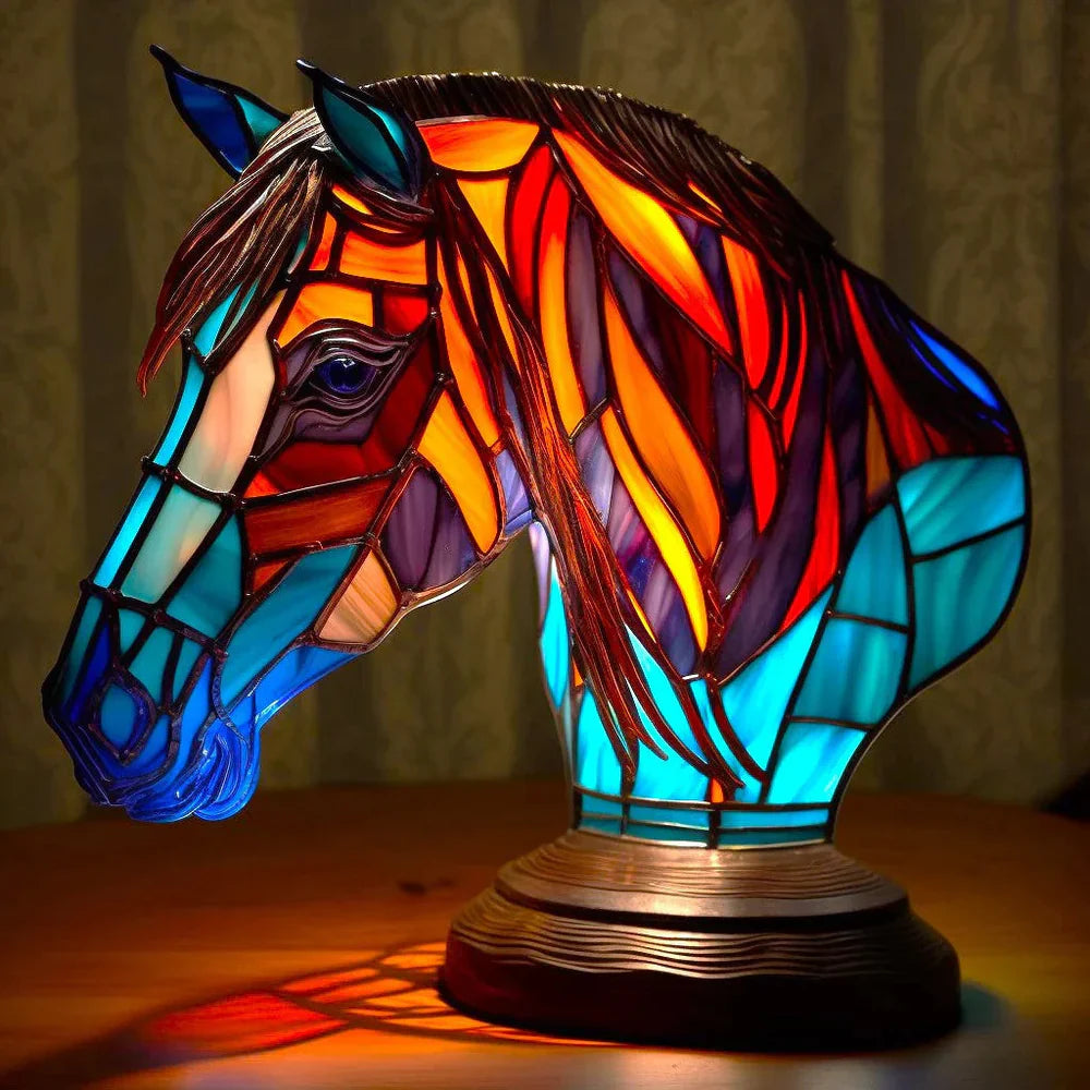 Vitrafauna Buntglas-Motivbeleuchtung mit farbenfroher Illumination