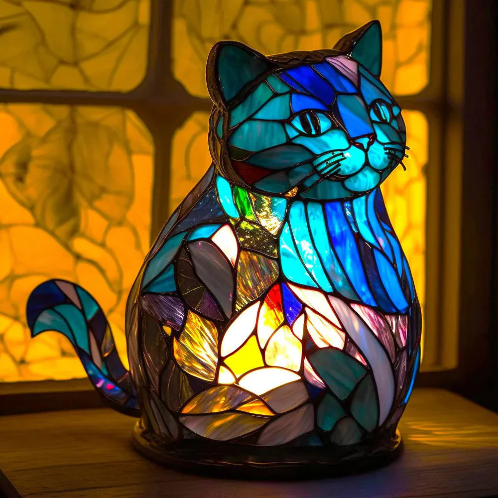 Vitrafauna Buntglas-Motivbeleuchtung mit farbenfroher Illumination