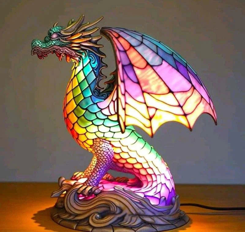 Vitrafauna Buntglas-Motivbeleuchtung mit farbenfroher Illumination