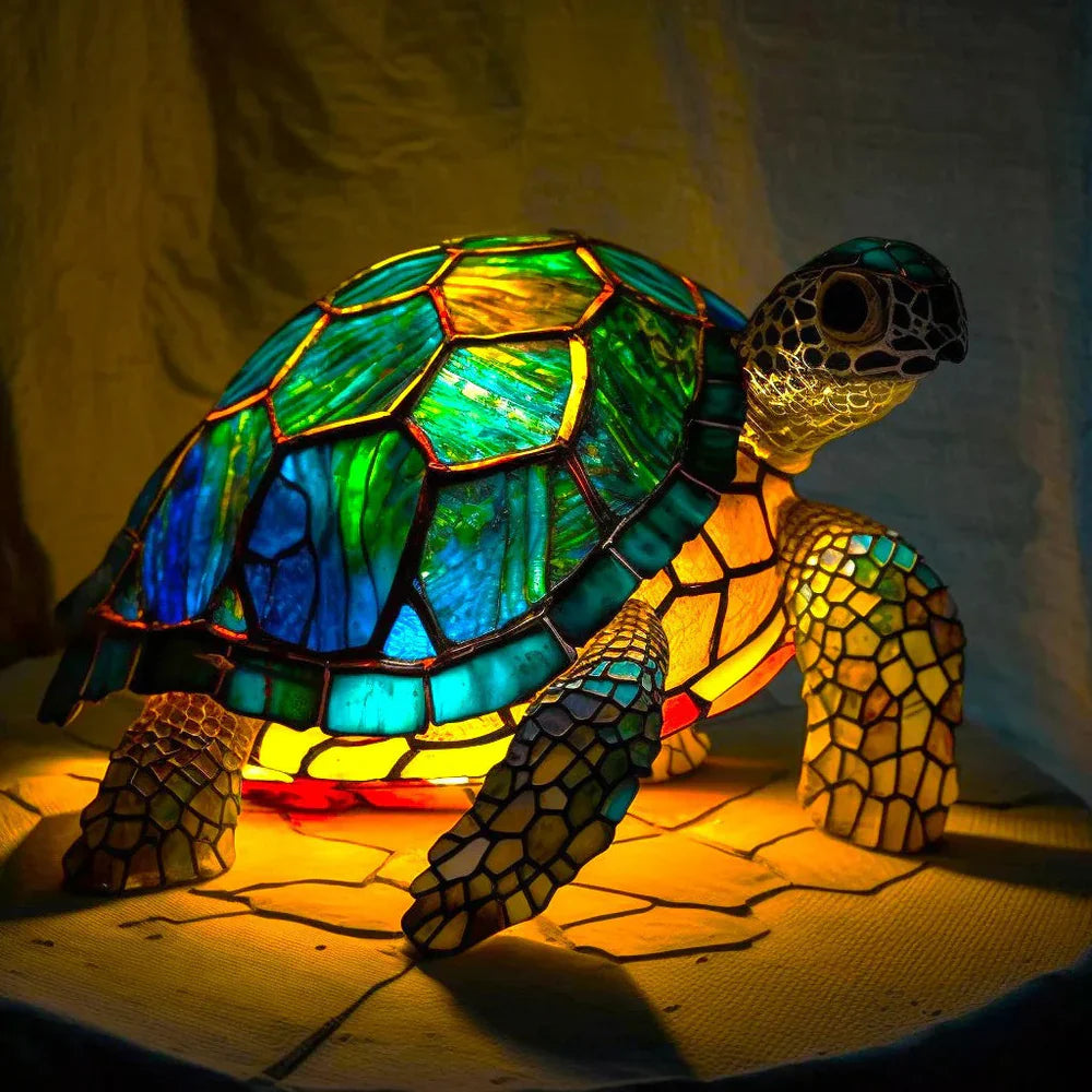 Vitrafauna Buntglas-Motivbeleuchtung mit farbenfroher Illumination