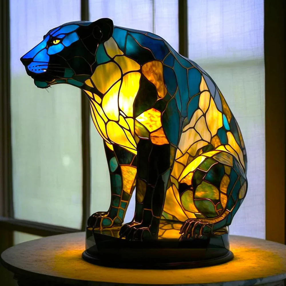 Vitrafauna Buntglas-Motivbeleuchtung mit farbenfroher Illumination