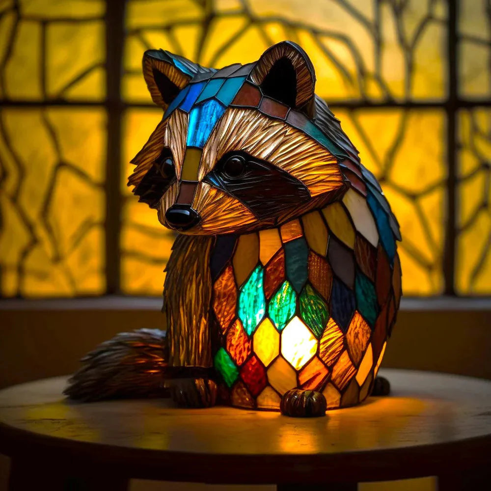 Vitrafauna Buntglas-Motivbeleuchtung mit farbenfroher Illumination