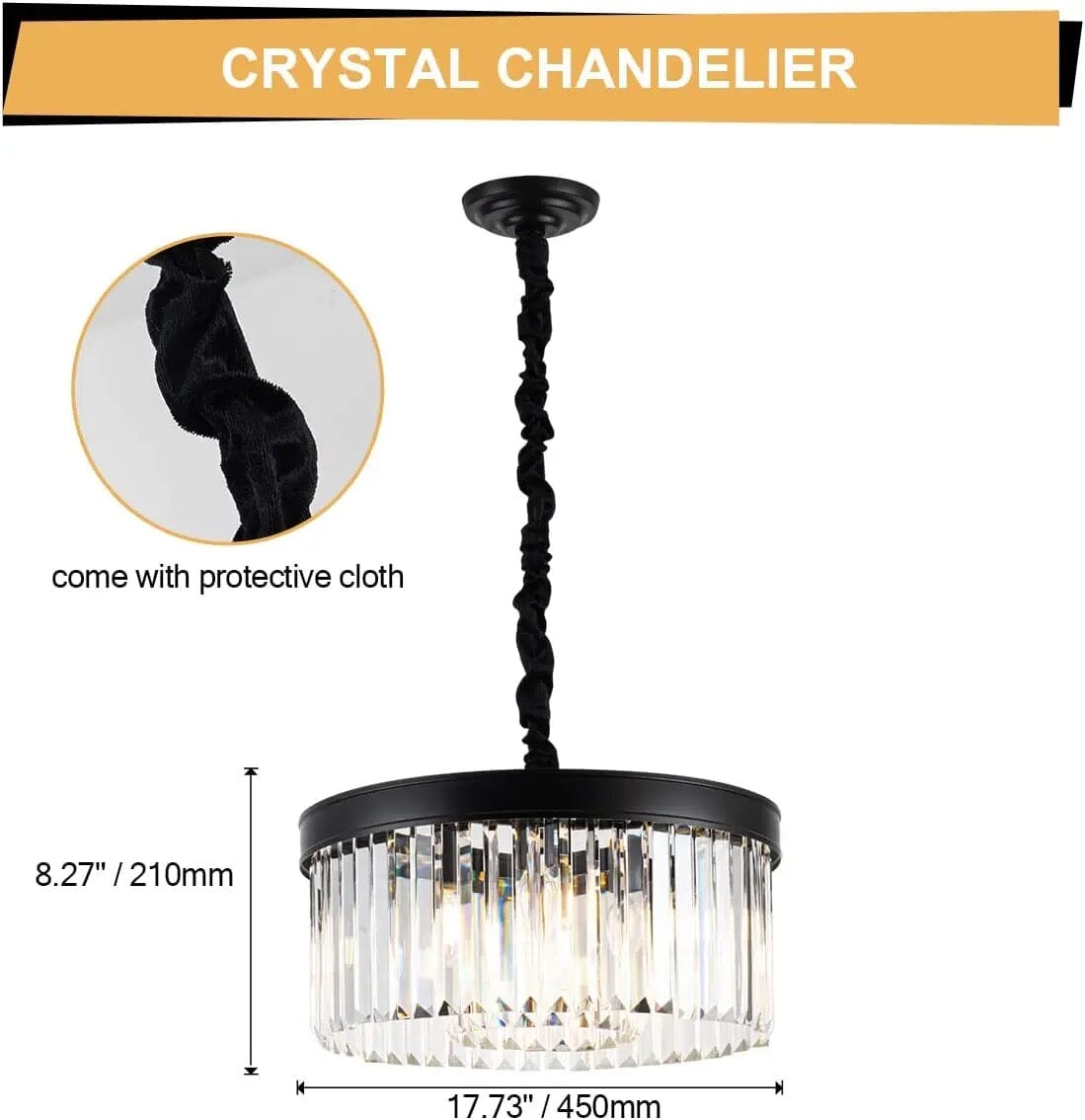 Liora Crystal Pendant Light For Chandeliers Or Ceiling Fixtures